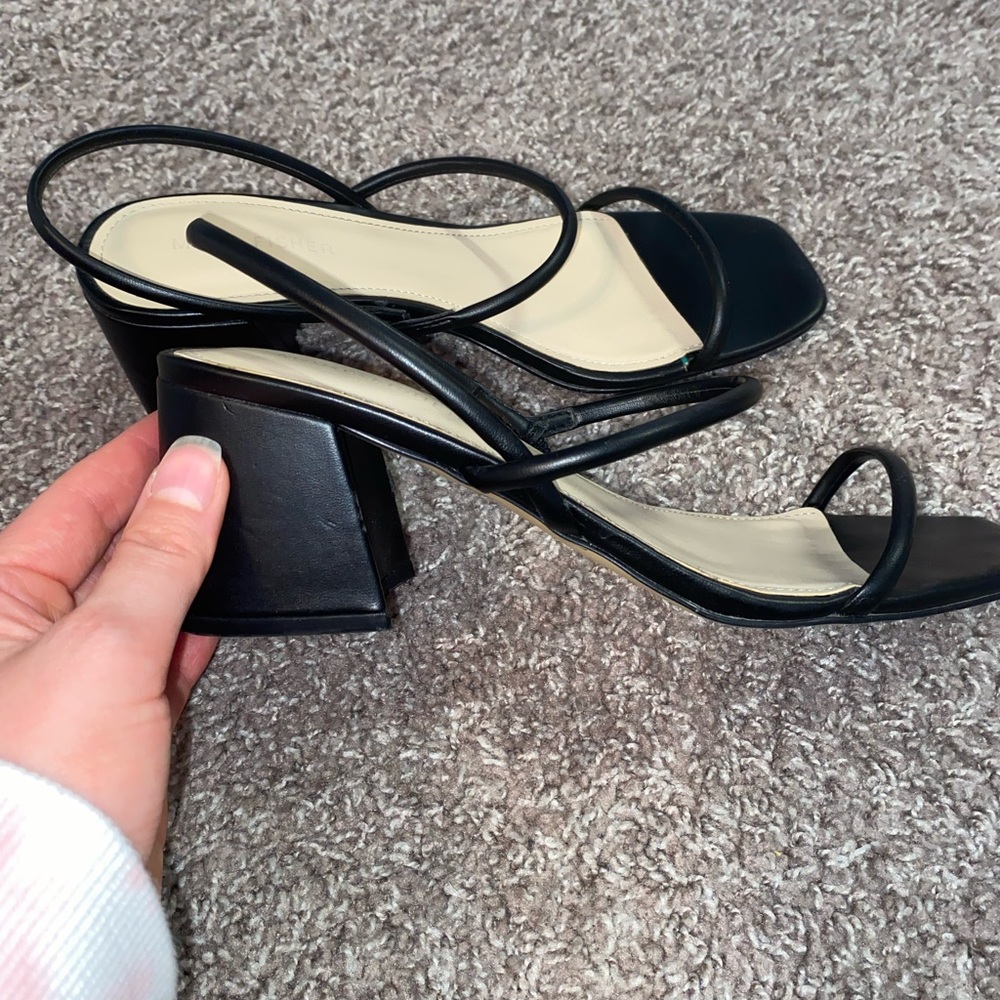 Black Strappy Kitten Heels